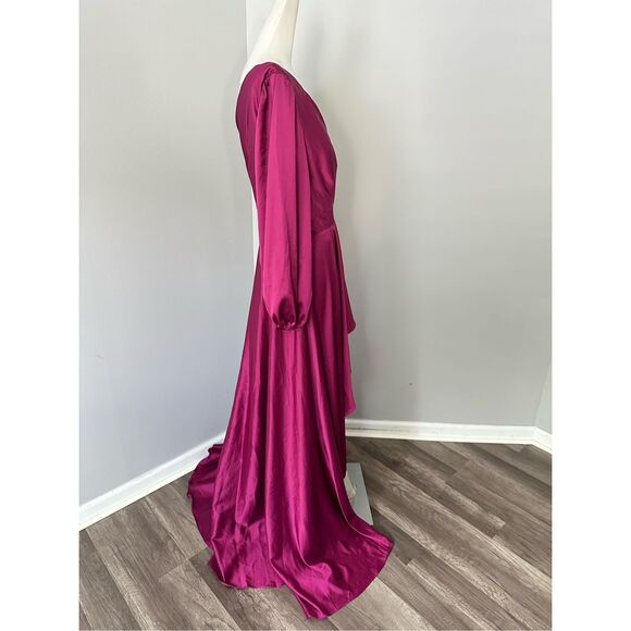 MAC DUGGAL HIGH LOW ONE SHOULDER FLOWY GOWN - Picture 8 of 10